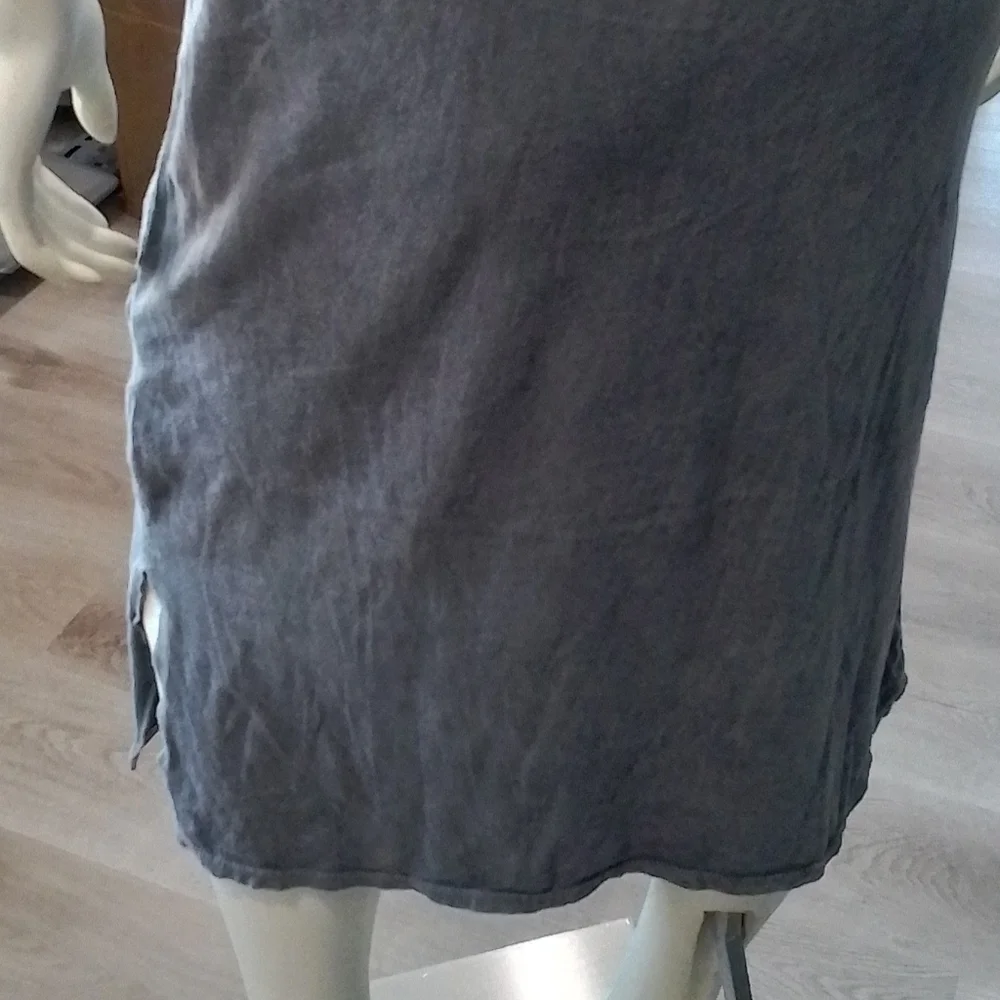 NEW Mineral Wash Gray Tank Sleeveless Shirt Dress - Picture 7 of 17